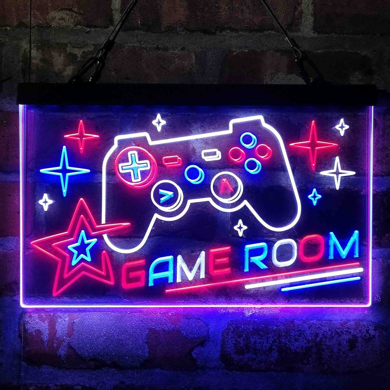 Game Room Console Controller Video Deluxe App-Enabled 3-Color LED Light Sign - LED Gift Works