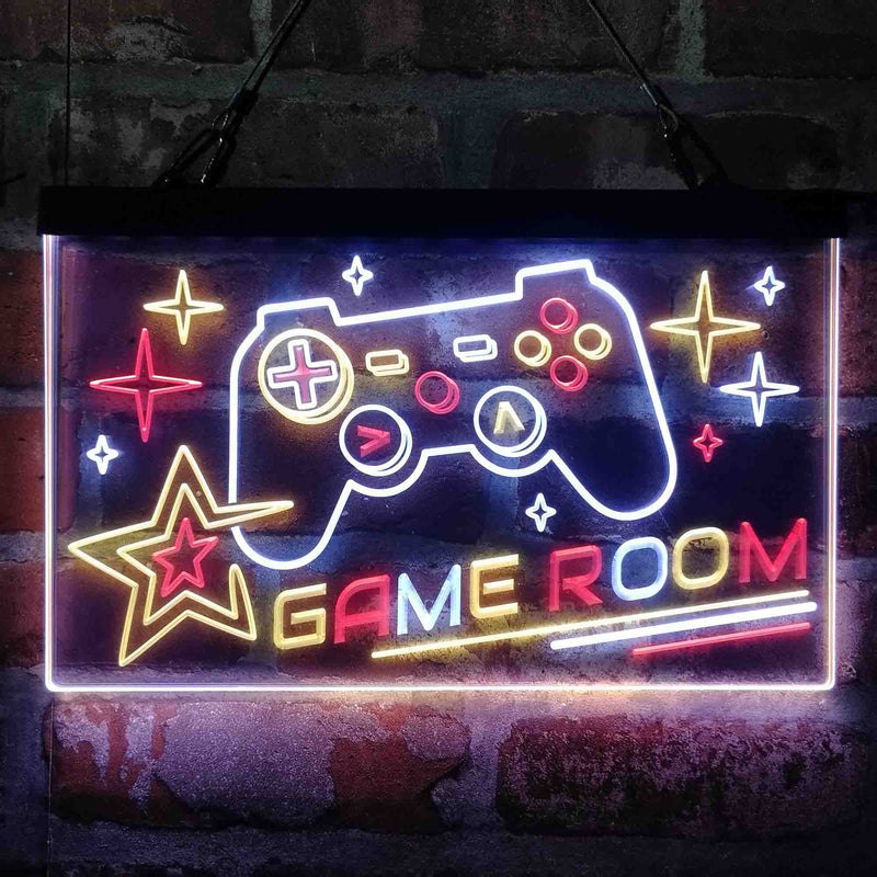Game Room Console Controller Video Deluxe App-Enabled 3-Color LED Light Sign - LED Gift Works