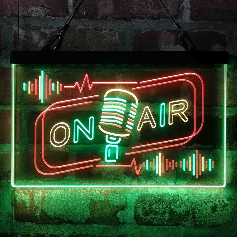 On Air Speaker Microphone Deluxe App-Enabled 3-Color LED Light Sign - LED Gift Works