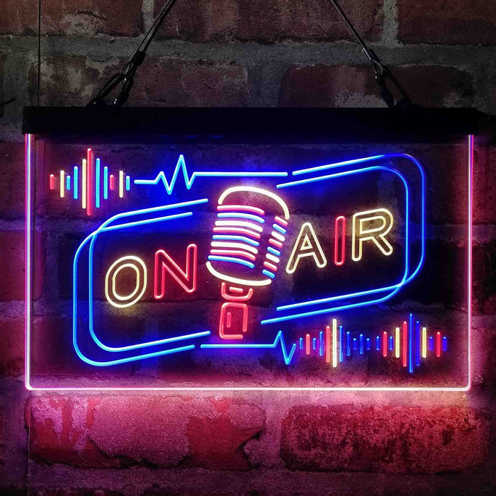On Air Speaker Microphone Deluxe App-Enabled 3-Color LED Light Sign - Way Up Gifts