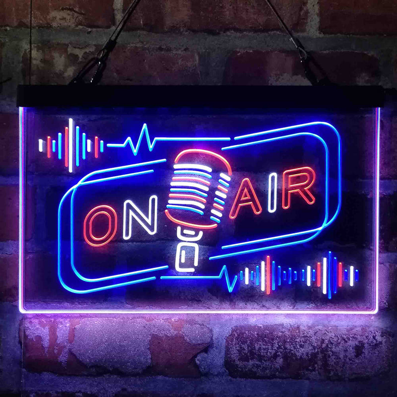 On Air Speaker Microphone Deluxe App-Enabled 3-Color LED Light Sign - LED Gift Works