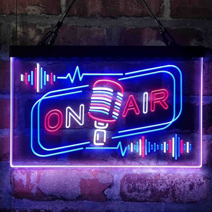 On Air Speaker Microphone Deluxe App-Enabled 3-Color LED Light Sign - Way Up Gifts
