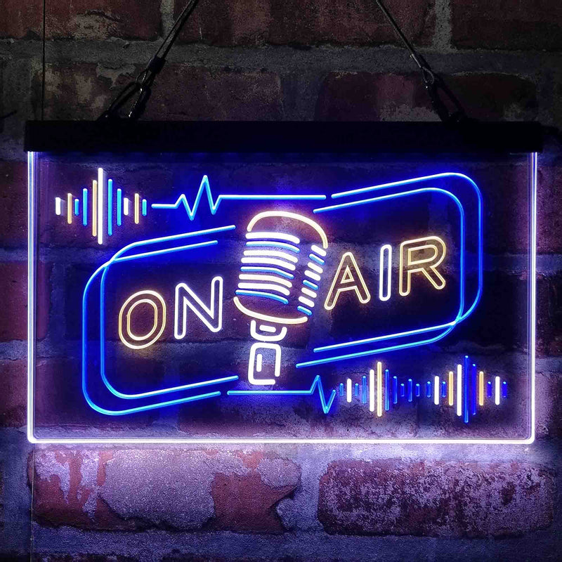 On Air Speaker Microphone Deluxe App-Enabled 3-Color LED Light Sign - LED Gift Works