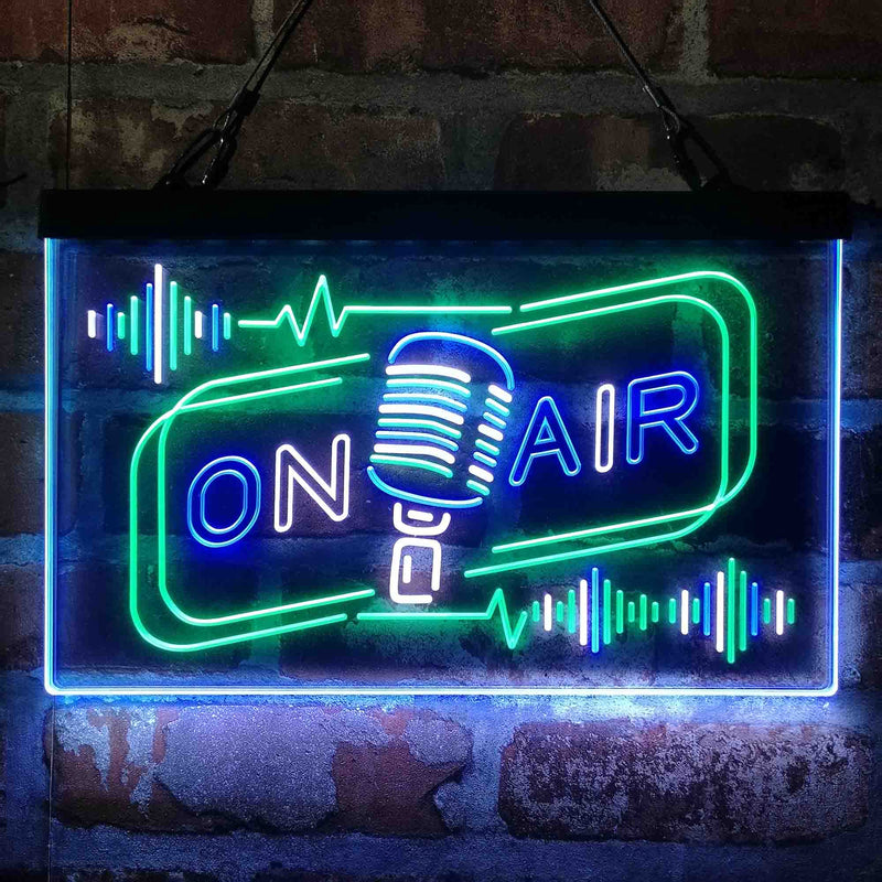 On Air Speaker Microphone Deluxe App-Enabled 3-Color LED Light Sign - LED Gift Works