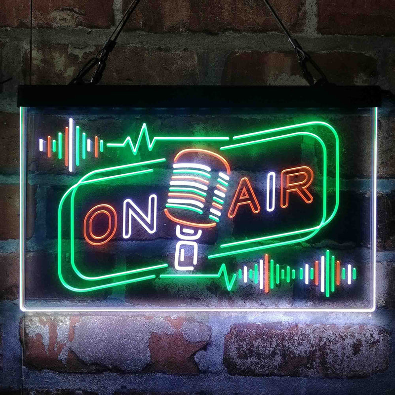 On Air Speaker Microphone Deluxe App-Enabled 3-Color LED Light Sign - LED Gift Works