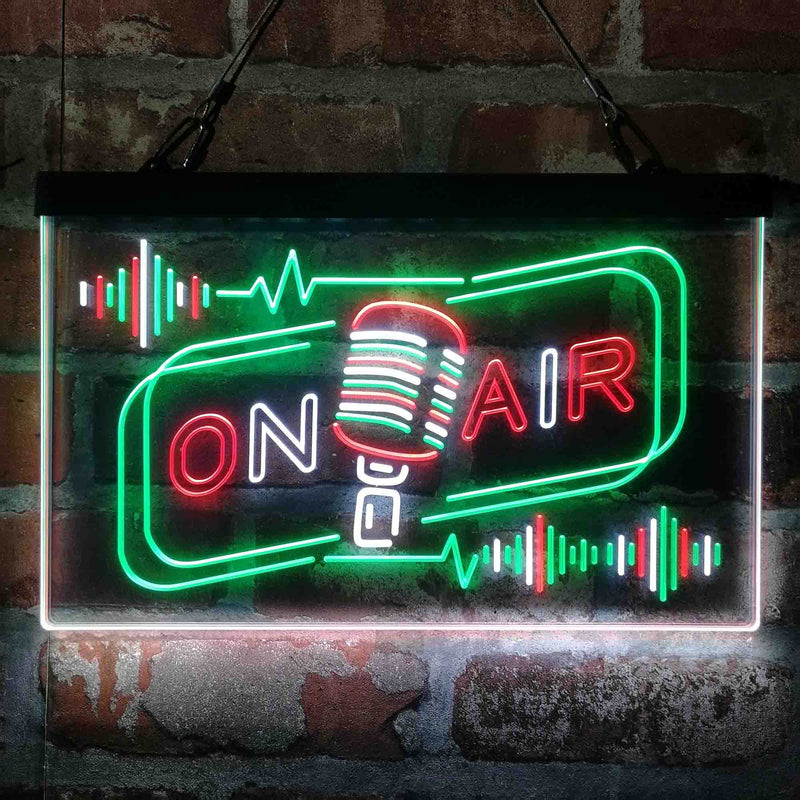 On Air Speaker Microphone Deluxe App-Enabled 3-Color LED Light Sign - LED Gift Works