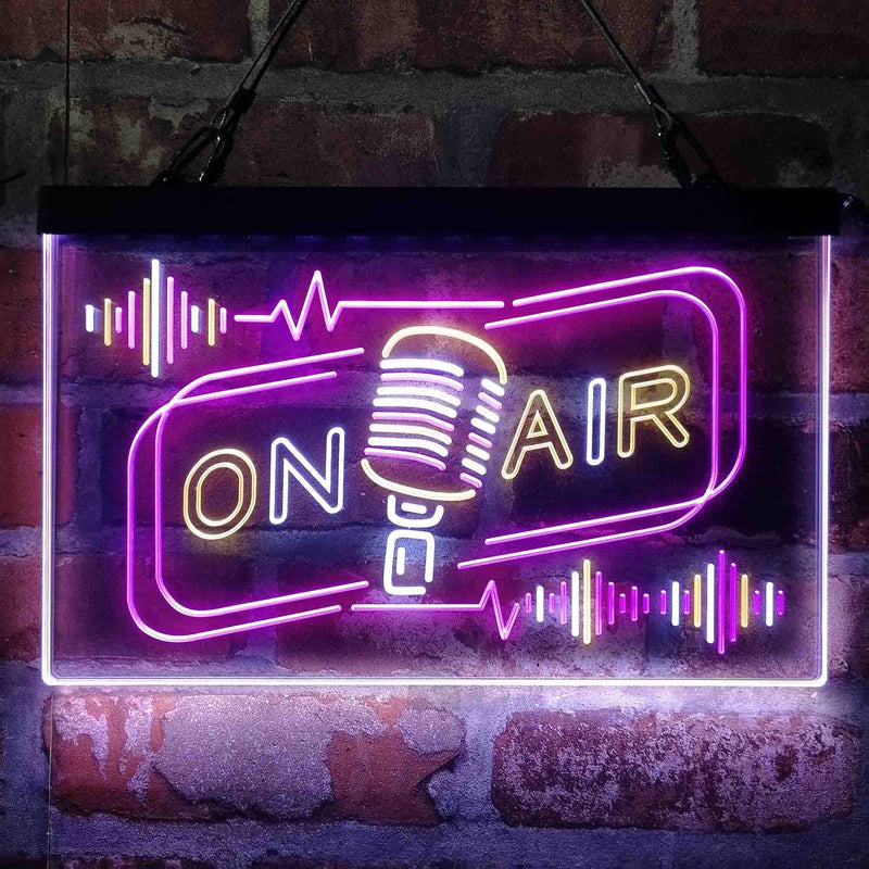 On Air Speaker Microphone Deluxe App-Enabled 3-Color LED Light Sign - LED Gift Works