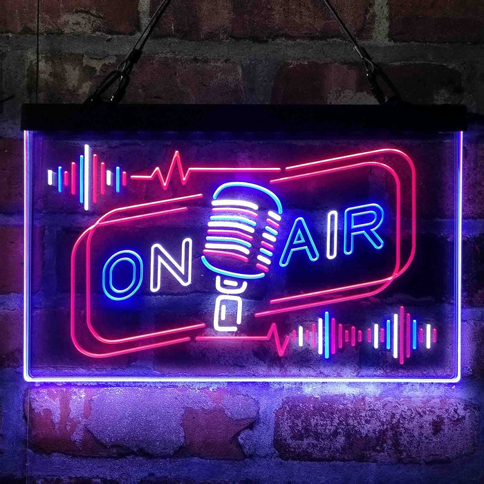 On Air Speaker Microphone Deluxe App-Enabled 3-Color LED Light Sign - Way Up Gifts