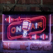 On Air Speaker Microphone Deluxe App-Enabled 3-Color LED Light Sign - LED Gift Works