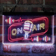 On Air Speaker Microphone Deluxe App-Enabled 3-Color LED Light Sign - LED Gift Works
