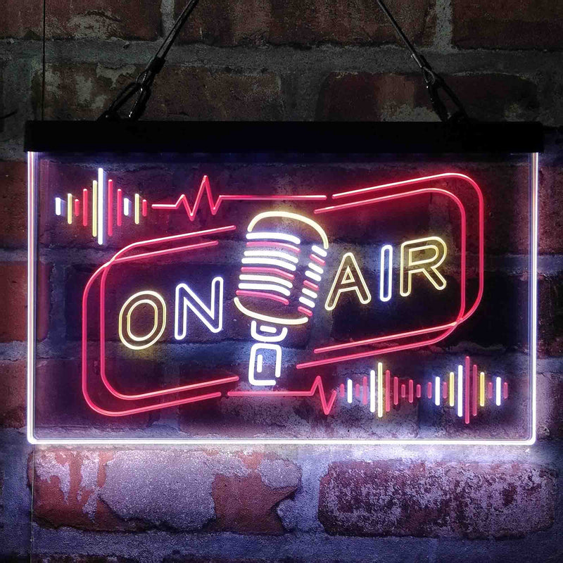 On Air Speaker Microphone Deluxe App-Enabled 3-Color LED Light Sign - LED Gift Works