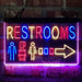 Restroom Men Women Toilet Right Arrow Deluxe App-Enabled 3-Color LED Light Sign - Way Up Gifts