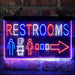 Restroom Men Women Toilet Right Arrow Deluxe App-Enabled 3-Color LED Light Sign - Way Up Gifts