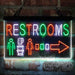 Restroom Men Women Toilet Right Arrow Deluxe App-Enabled 3-Color LED Light Sign - Way Up Gifts