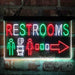 Restroom Men Women Toilet Right Arrow Deluxe App-Enabled 3-Color LED Light Sign - Way Up Gifts