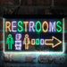 Restroom Men Women Toilet Right Arrow Deluxe App-Enabled 3-Color LED Light Sign - Way Up Gifts