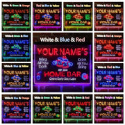 Personalized Classic Cheers Home Bar Deluxe App-Enabled 3-Color LED Light Sign - LED Gift Works