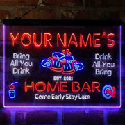 Personalized Classic Cheers Home Bar Deluxe App-Enabled 3-Color LED Light Sign - LED Gift Works