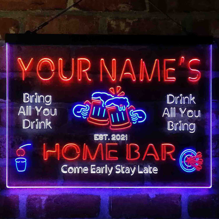 Personalized Classic Cheers Home Bar Deluxe App-Enabled 3-Color LED Light Sign - Way Up Gifts