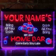 Personalized Classic Cheers Home Bar Deluxe App-Enabled 3-Color LED Light Sign - LED Gift Works