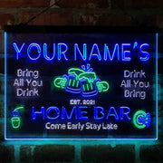 Personalized Classic Cheers Home Bar Deluxe App-Enabled 3-Color LED Light Sign - LED Gift Works