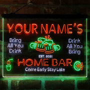 Personalized Classic Cheers Home Bar Deluxe App-Enabled 3-Color LED Light Sign - LED Gift Works