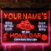 Personalized Classic Cheers Home Bar Deluxe App-Enabled 3-Color LED Light Sign - LED Gift Works
