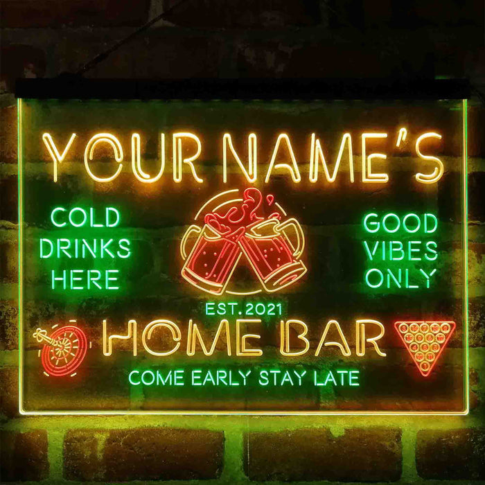 Personalized Beer Mugs Cheers Snooker Deluxe App-Enabled 3-Color LED Light Sign - Way Up Gifts