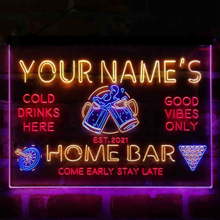 Personalized Beer Mugs Cheers Snooker Deluxe App-Enabled 3-Color LED Light Sign - Way Up Gifts