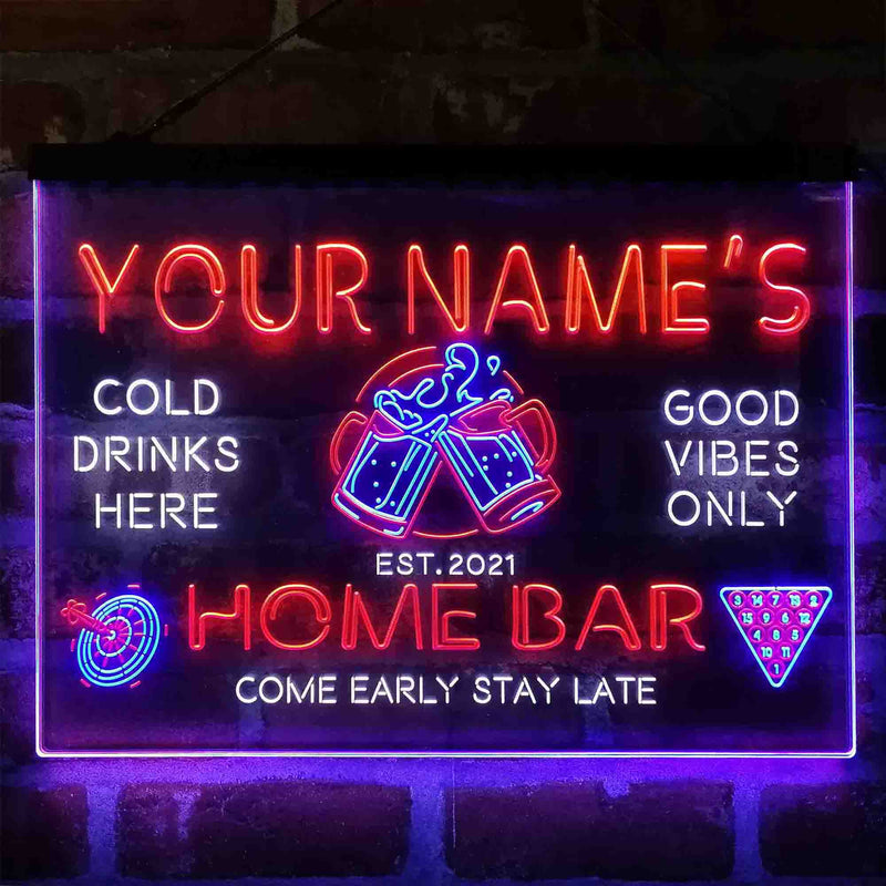 Personalized Beer Mugs Cheers Snooker Deluxe App-Enabled 3-Color LED Light Sign - LED Gift Works