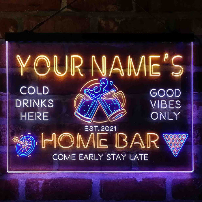 Personalized Beer Mugs Cheers Snooker Deluxe App-Enabled 3-Color LED Light Sign - Way Up Gifts
