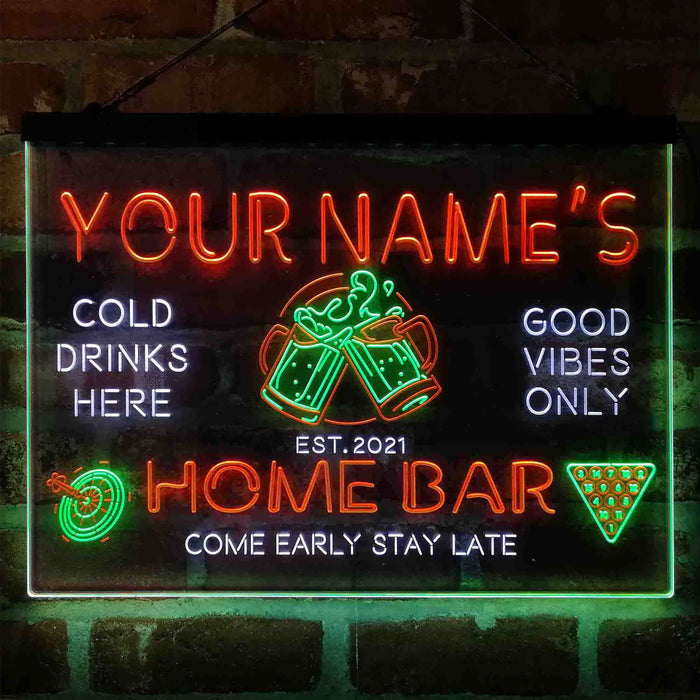 Personalized Beer Mugs Cheers Snooker Deluxe App-Enabled 3-Color LED Light Sign - Way Up Gifts