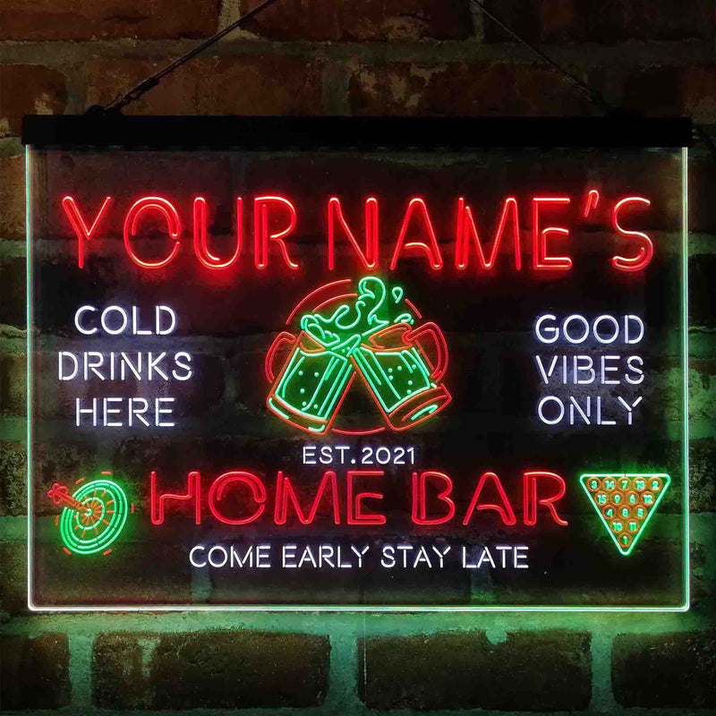 Personalized Beer Mugs Cheers Snooker Deluxe App-Enabled 3-Color LED Light Sign - LED Gift Works