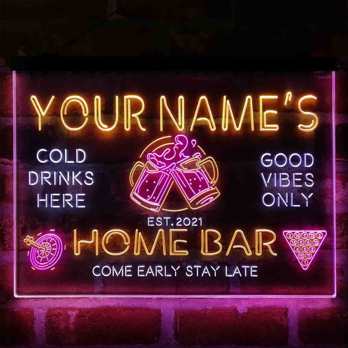 Personalized Beer Mugs Cheers Snooker Deluxe App-Enabled 3-Color LED Light Sign - Way Up Gifts