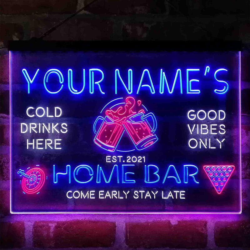 Personalized Beer Mugs Cheers Snooker Deluxe App-Enabled 3-Color LED Light Sign - LED Gift Works