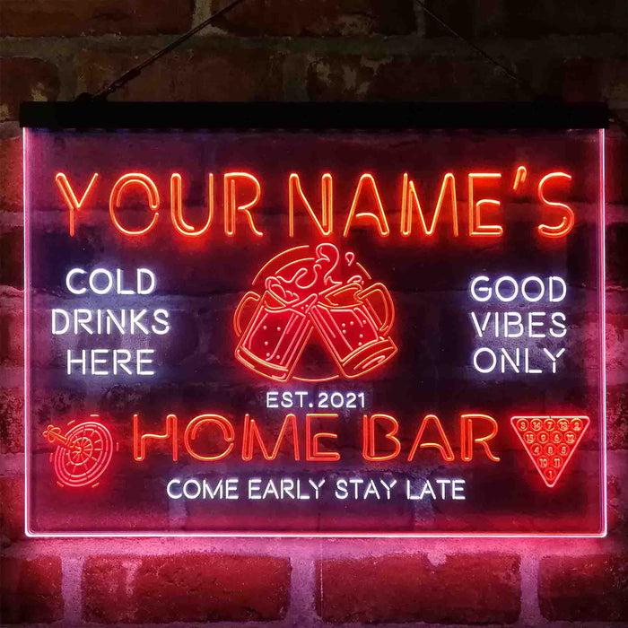 Personalized Beer Mugs Cheers Snooker Deluxe App-Enabled 3-Color LED Light Sign - Way Up Gifts