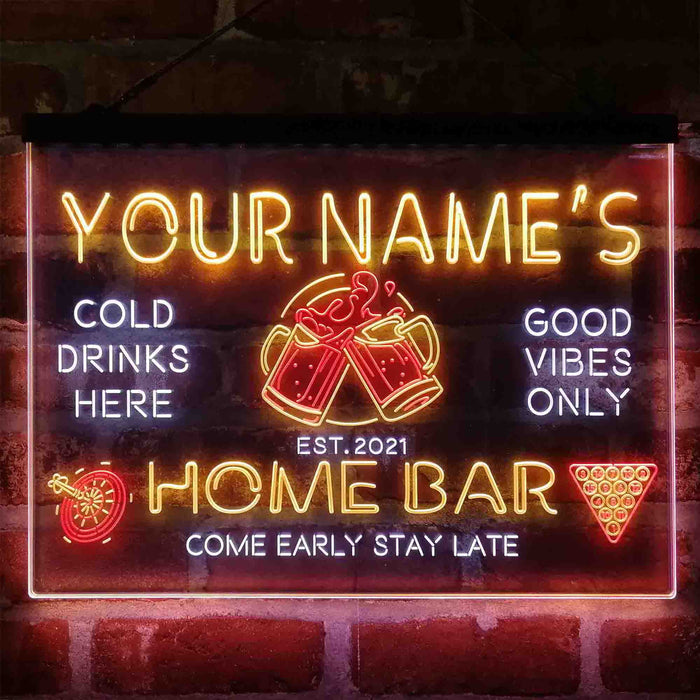 Personalized Beer Mugs Cheers Snooker Deluxe App-Enabled 3-Color LED Light Sign - Way Up Gifts