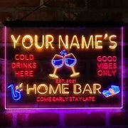 Personalized Red Wine Glass Home Bar Deluxe App-Enabled 3-Color LED Light Sign - LED Gift Works