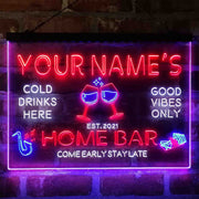 Personalized Red Wine Glass Home Bar Deluxe App-Enabled 3-Color LED Light Sign - LED Gift Works