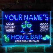 Personalized Red Wine Glass Home Bar Deluxe App-Enabled 3-Color LED Light Sign - LED Gift Works