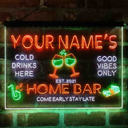 Personalized Red Wine Glass Home Bar Deluxe App-Enabled 3-Color LED Light Sign - LED Gift Works