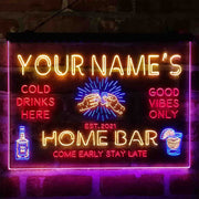 Personalized Gin Glass Home Bar Deluxe App-Enabled 3-Color LED Light Sign - LED Gift Works