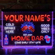 Personalized Gin Glass Home Bar Deluxe App-Enabled 3-Color LED Light Sign - LED Gift Works