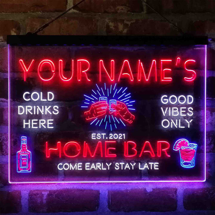 Personalized Gin Glass Home Bar Deluxe App-Enabled 3-Color LED Light Sign - Way Up Gifts