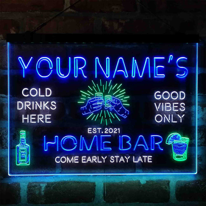 Personalized Gin Glass Home Bar Deluxe App-Enabled 3-Color LED Light Sign - Way Up Gifts