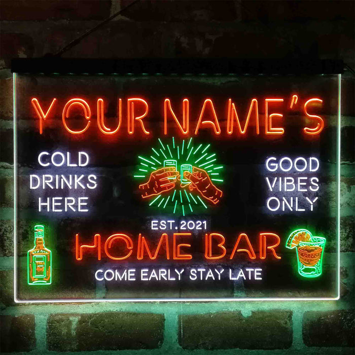 Personalized Gin Glass Home Bar Deluxe App-Enabled 3-Color LED Light Sign - Way Up Gifts