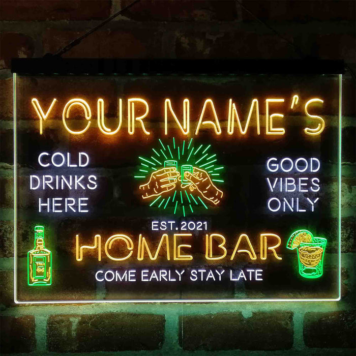 Personalized Gin Glass Home Bar Deluxe App-Enabled 3-Color LED Light Sign - Way Up Gifts