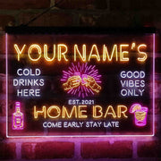 Personalized Gin Glass Home Bar Deluxe App-Enabled 3-Color LED Light Sign - LED Gift Works