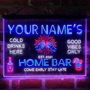 Personalized Gin Glass Home Bar Deluxe App-Enabled 3-Color LED Light Sign - LED Gift Works