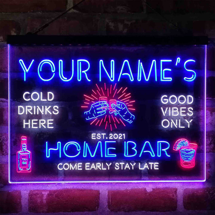 Personalized Gin Glass Home Bar Deluxe App-Enabled 3-Color LED Light Sign - Way Up Gifts
